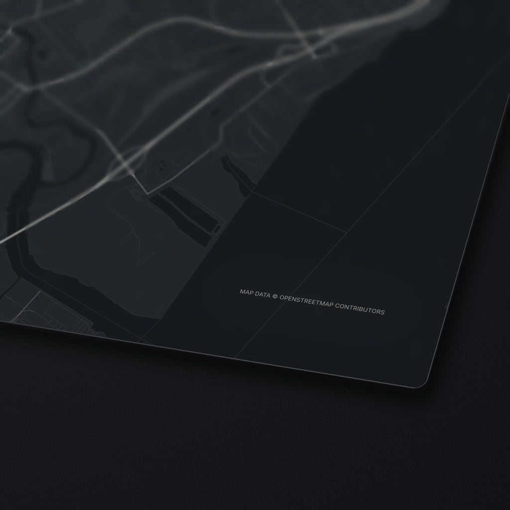 Wilmington Street Map Desk Mat, edge detail