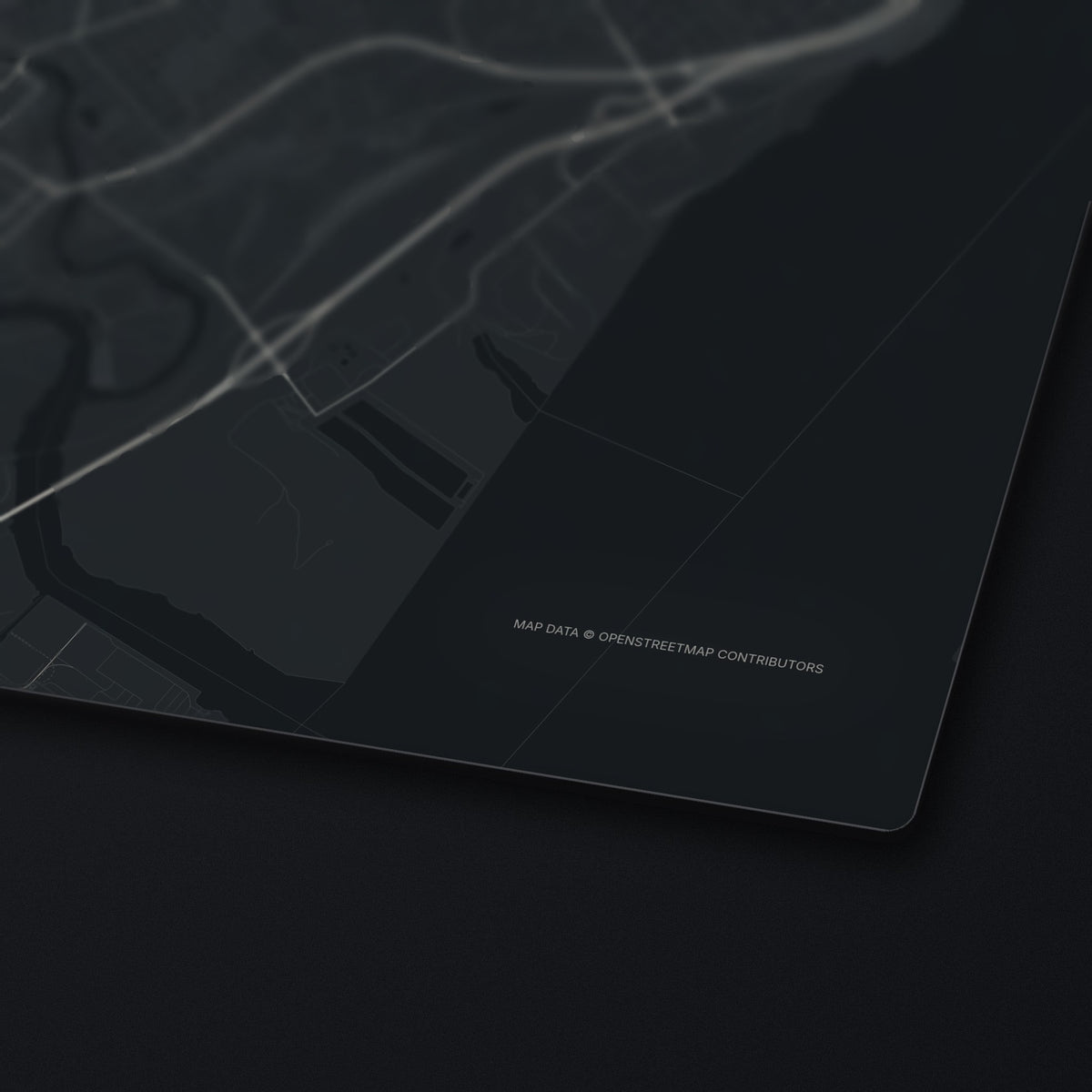 Wilmington Street Map Desk Mat, edge detail