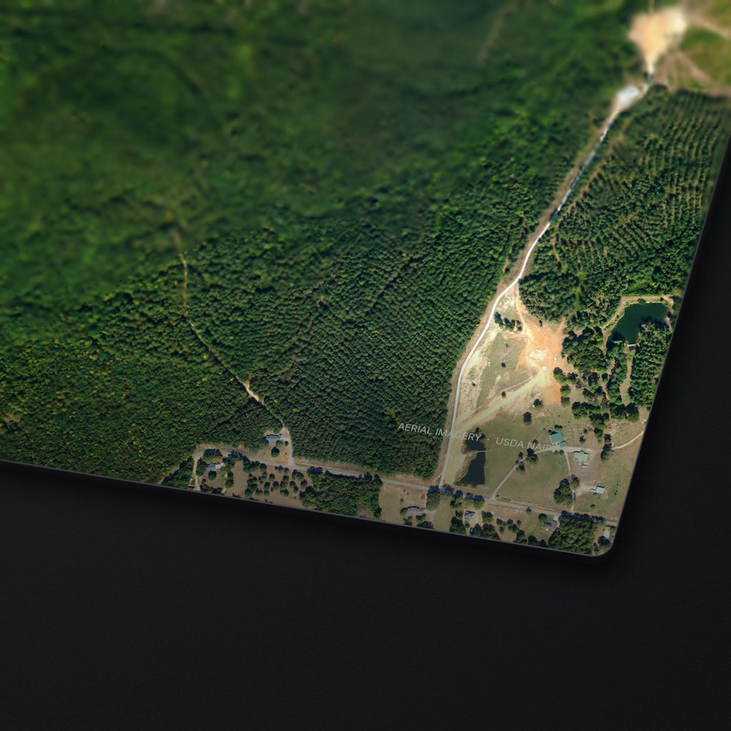 Woodall Mountain Satellite Desk Mat, edge detail