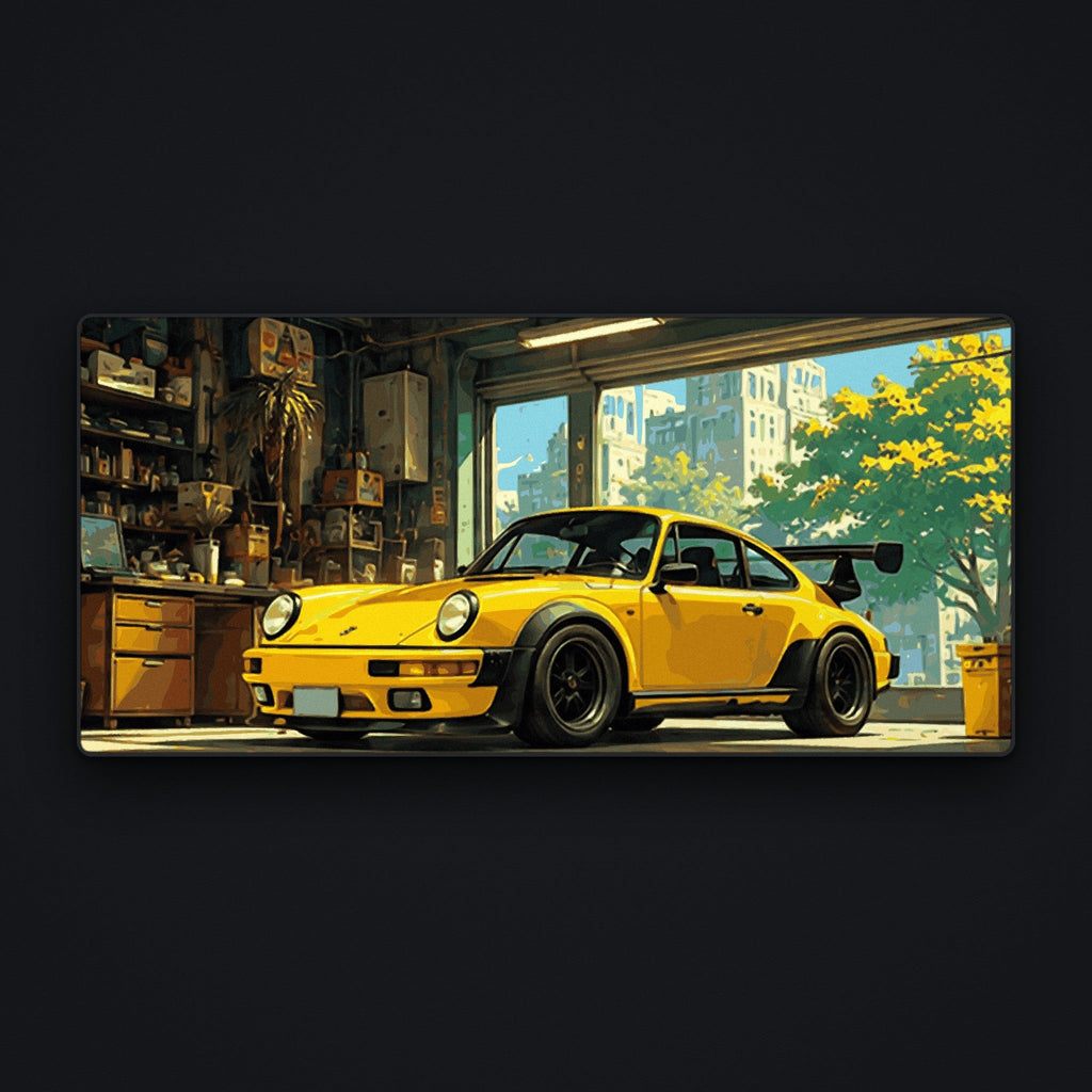 Sunlit Workshop Desk Mat, flat view