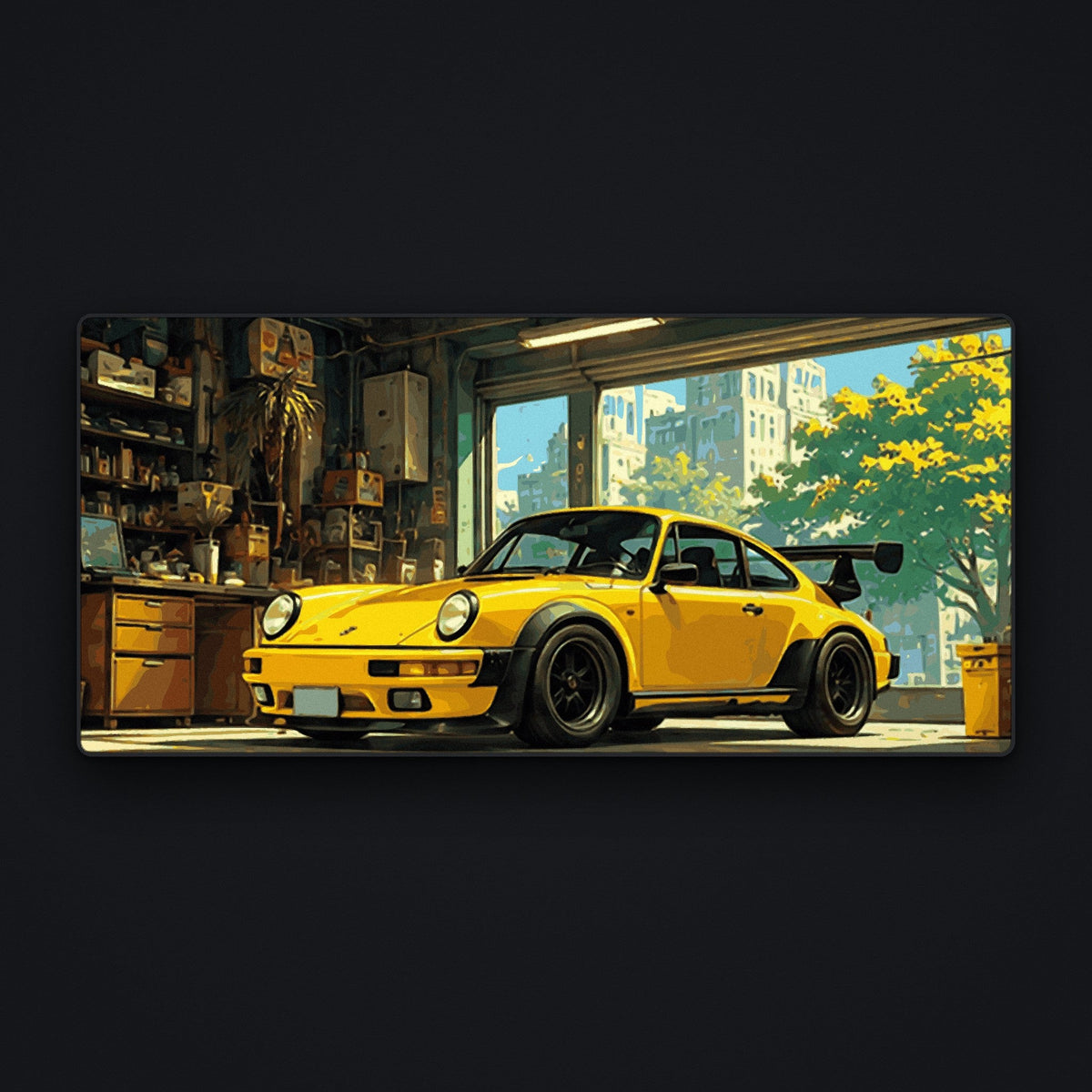 Sunlit Workshop Desk Mat, flat view