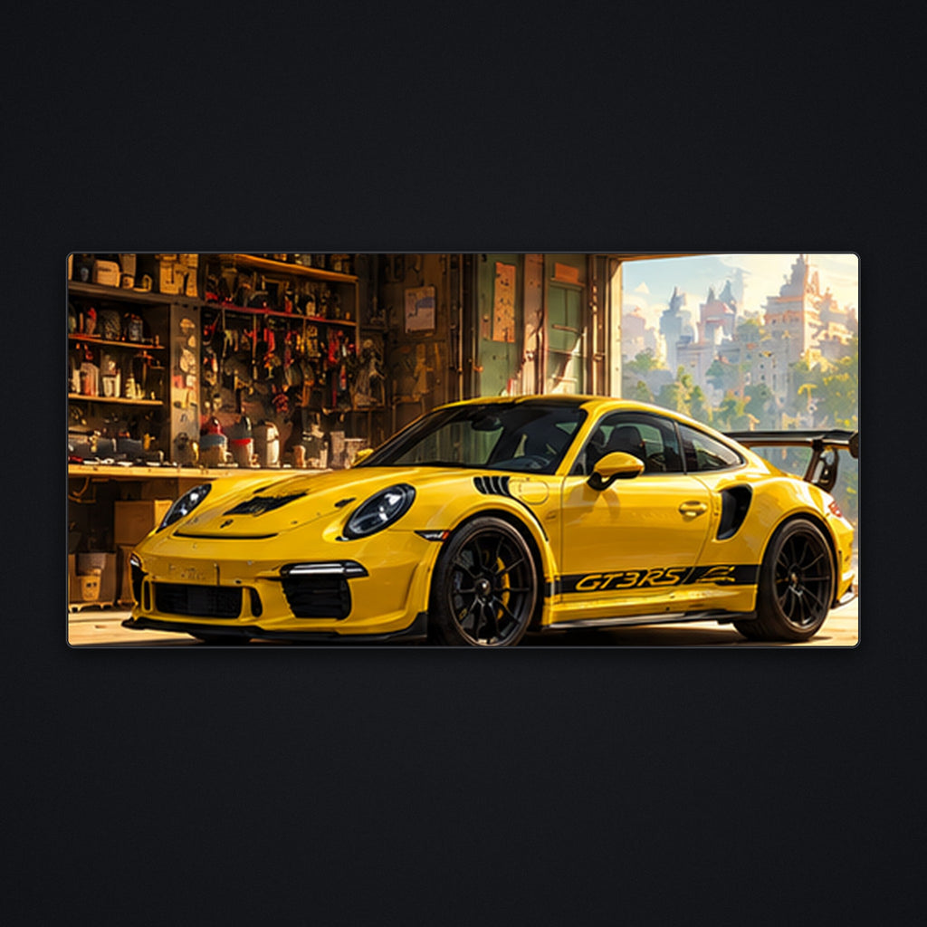 Yellow Workshop Desk Mat, flat view